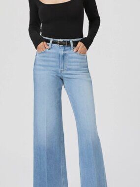 Paige Anessa Wide Leg Full Length Jean Light Wash Size 24